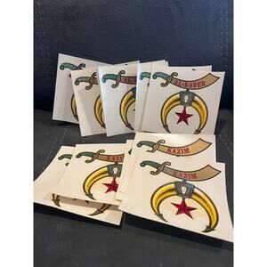 Vintage Shriners Transfer Decals Sword Crest Star-AL Kader& KazimNOS- Lot of 18